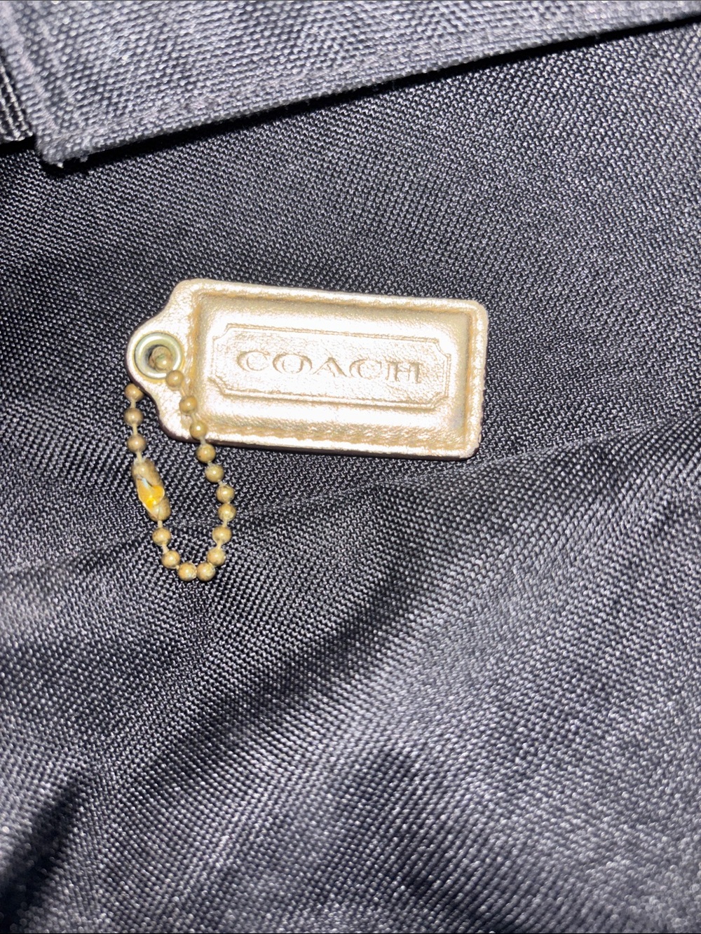 Coach Gold Tone Tag Charm